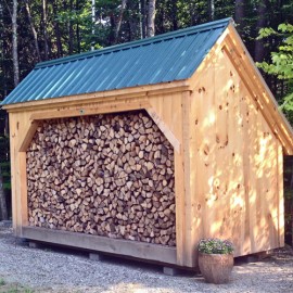 6x14 Woodbin - shown full of perfectly stacked firewood.